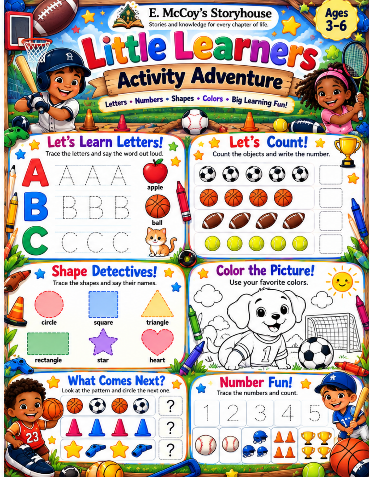 Little Learners Activity Adventure sports-themed cover