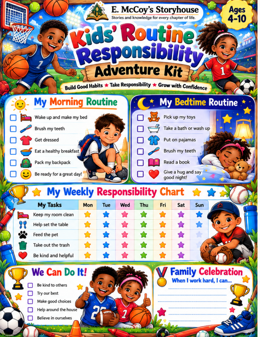 Kids' Routine & Responsibility Printable Kit | Ages 4–10 – E. McCoy’s ...